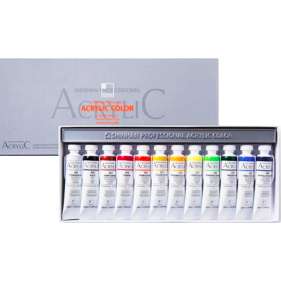 Набор акриловых красок Acrylic Color Pro ShinHanart 12 цветов в тубах 20 мл