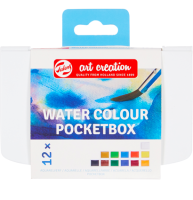 Акварель Art Creation Royal Talens набор 12 кювет, губка, кисть в пластиковом кейсе