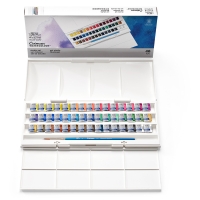 Акварель Winsor Newton Cotman 45 цветов в кюветах в пластиковом кейсе