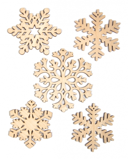 Набор заготовок для декорирования Timberlicious Ажурные снежинки 15х15/16,5х18/19х22 см