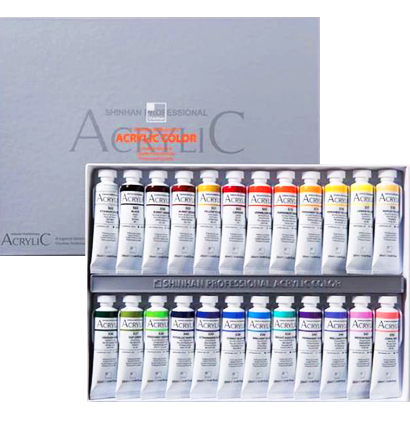 Набор акриловых красок Acrylic Color Pro ShinHanart 24 цвета в тубах 20 мл