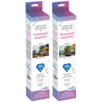 Алмазная мозаика Origami "Алмазные узоры. Домик в цветах/Домик у озера", 30*40см, ассорти, европодвес