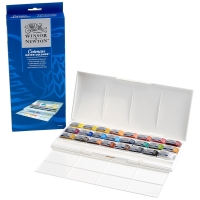 Акварель Winsor Newton Cotman 24 цвета в кюветах в пластиковом кейсе