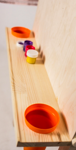 Мольберт Хлопушка высотой 120см с планшетом 60х60см и полочкой со стаканчиками"DArt's"