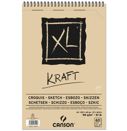Альбом Canson XL Kraft с крат-бумагой для графики А3 / 60 листов / 90 гм