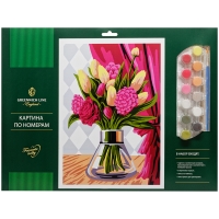 Картина по номерам Greenwich Line "Букет в вазе" A3, с акриловыми красками, картон, европодвес