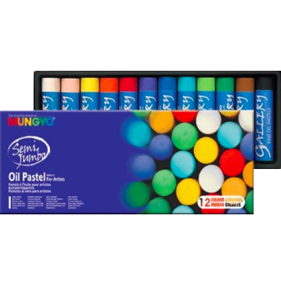 Пастель Mungyo Semi Jumbo Oil Pastel масляная 12 цветов для начинающих в коробке
