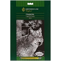 Гравюра с эффектом серебра набор "Волк" Greenwich Line А4