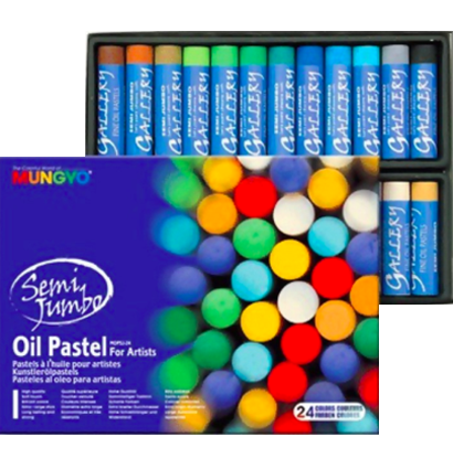 Пастель Mungyo Semi Jumbo Oil Pastel масляная 24 цвета для начинающих
