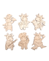 Набор заготовок для декорирования Timberlicious Бычки Символ 2021 года 9-9,5 см