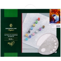 Картина по номерам Greenwich Line "Влюбленная пара под зонтом", 40*50см, с акриловыми красками, холст