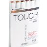 Набор спиртовых маркеров Touch Brush 6 "Древесные цвета" с двумя наконечниками в кейсе купить в художественном магазине Альберт Мольберт с доставкой по Рф и СНГ