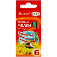 Мелки восковые Гамма "Мультики" круглые 6 цветов