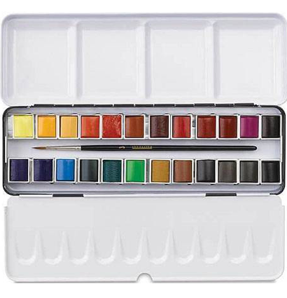 Набор акварельных красок Sennelier Artists 24 цвета кюветы в металлическом кейсе