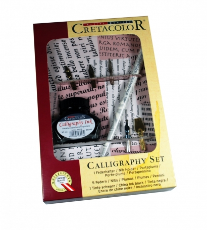 Набор для каллиграфии Cretacolor Calligraphy Set 7 держатель, перья и чернила подарочный