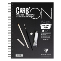 Скетчбук для графики Carb'On ClaireFontaine черная бумага А4 / 20 листов / 120 гм