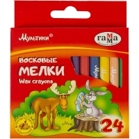 Мелки восковые Гамма "Мультики" круглые 24 цвета