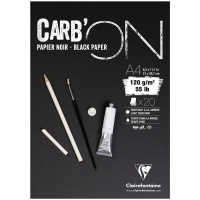Блокнот для эскизов Carb'On ClaireFontaine черная бумага А4 / 20 листов / 120 гм