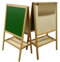 Мольберт Хлопушка для детского творчества из бука Alberto Bambino двухсторонний (доска меловая и держатель рулонов)