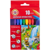 Фломастеры Koh-I-Noor "Пчелка", 10цв., трехгранные, смываемые, картон, европодвес
