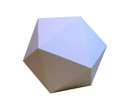 Гипс "Икосаэдр" геометрическая фигура для академического рисунка 17 см
