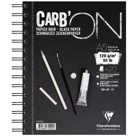 Скетчбук для графики Carb'On ClaireFontaine черная бумага А5 / 20 листов / 120 гм