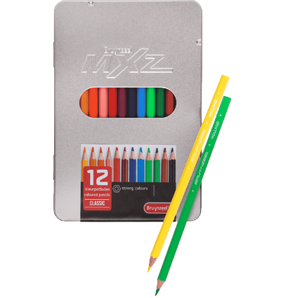 Набор цветных карандашей Bruynzeel MXZ Soft 12 цветов для начинающих в пенале