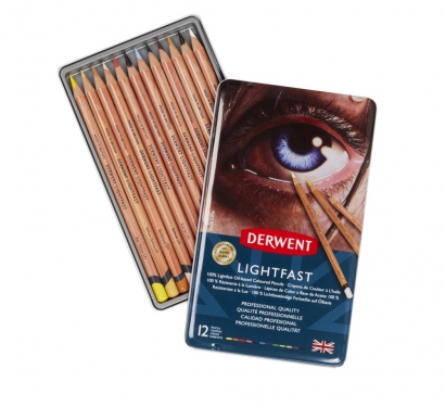 Набор цветных карандашей Lightfast 12 цветов в металлической упаковке