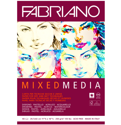 Альбом Fabriano Mixed Media универсальный А4 / 40 листов / 250 гм