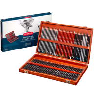 Набор карандашей Derwent Sketching Collection 72 штуки в деревянном кейсе (простые + цветные)
