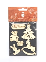 Набор заготовок для декорирования Christmas 4 фанера Timberlicious 10х14 см