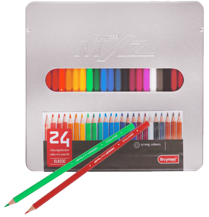 Набор цветных карандашей Bruynzeel MXZ Soft 24 цвета для начинающих в пенале