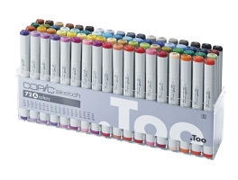 Copic Sketch 72 А набор спиртовых маркеров для рисования с двумя перьями в кейсе