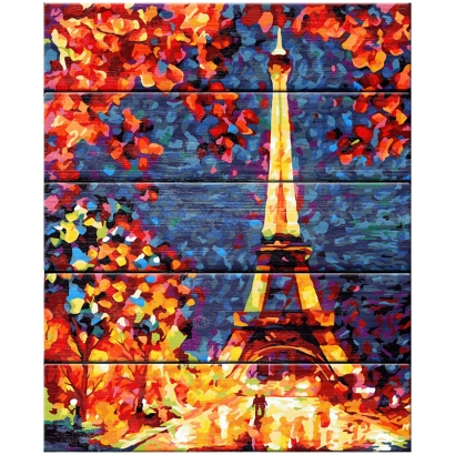 Картина по номерам на дереве "Цветы в Париже" Greenwich Line А2