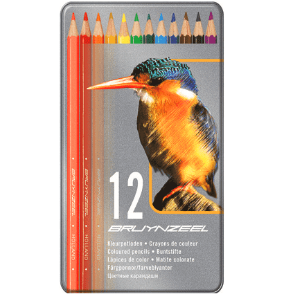 Набор цветных карандашей Bruynzeel Kingfisher 12 цветов в фирменном пенале