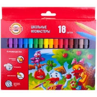 Фломастеры Koh-I-Noor "Утята", 18цв., трехгранные, смываемые, картон, европодвес