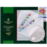 Картина по номерам Greenwich Line "Летние цветы в вазе", 40*50см, с акриловыми красками, холст