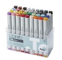 Copic Classic 36 набор спиртовых маркеров для рисования с двумя перьями в кейсе
