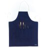 Фартук для художника хлопковый Малевичъ с карманом для кистей синий купить в художественном магазине Альберт Мольберт с доставкой по всему миру