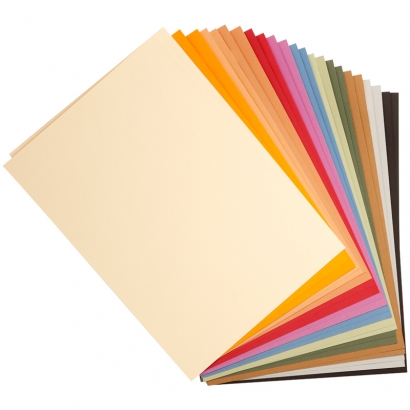 Цветная бумага 500*650мм., Clairefontaine "Tulipe", 24л., 160г/м2, пастельные оттенки, легкое зерно