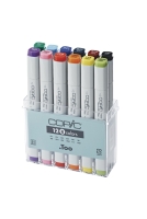 Copic Classic 12 "Базовые" набор спиртовых маркеров для рисования с двумя перьями в кейсе