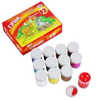 Гуашь Гамма "Мультики" набор детских красок 12 цветов в банках 40 мл