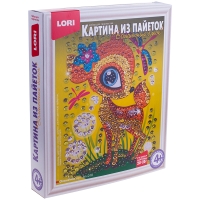 Аппликация-картина из пайеток Lori "Олененок", 20*25см, от 4-х лет