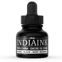 Чернила индийские Vallejo India Ink для каллиграфии Черный 324 30 мл