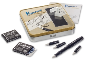 Набор для каллиграфии Kaweco Calligraphy из черной ручки, картриджей и перьев в кейсе