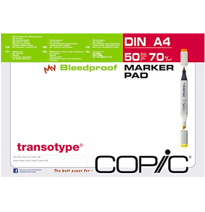 Бумага Transotype Bleedproof Marker Pad A3 для маркеров / 50 листов / 70 гм