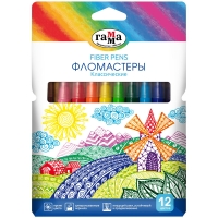 Фломастеры Гамма "Классические", 12цв., смываемые, картон, европодвес