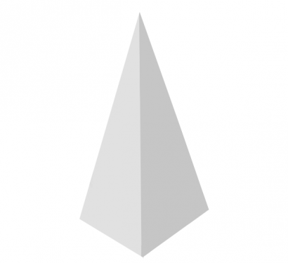 Гипс "Пирамида" геометрическая фигура 4 грани для академического рисунка 20 см