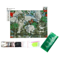 Алмазная мозайка на холсте набор "Котята" Greenwich Line А3