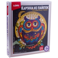 Аппликация-картина из пайеток Lori "Совушка-сова", 20*25см, от 4-х лет